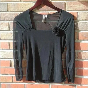 Fairycore mesh flower blouse